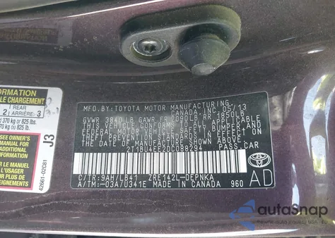 2013 Toyota Corolla Le Special Edition from USA, damaged, VIN 2T1BU4EE2DC088294